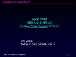 System i5 & iSeries Free Format RPG IV
