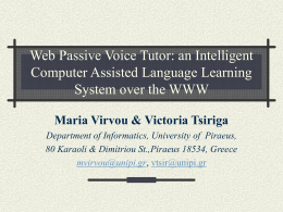 Web Passive Voice Tutor: an Intelligent Computer Assisted
