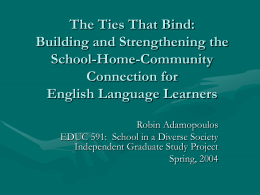 The Ties That Bind: Building and Strengthening the School