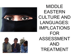 MIDDLE EASTERN CULTURE AND LANGUAGES: …