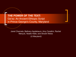 The Power of the Text -Ge'ez Full PowerPoint