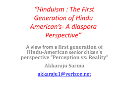 Hinduism : The First Generation of Hindu American’s