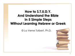 How to S.T.U.D.Y. And Understand the Bible In 5 Simple