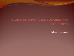 GLOBAL INTERPRETATIONS OF CHRISTIAN SCRIPTURES