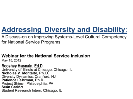 Addressing Diversity and Disability: A Discussion on