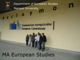 MA European Studies - Indian Institute of Technology …