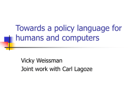 Towards a policy language for humans and computers