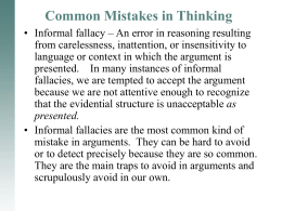 Common Mistakes in Thinking