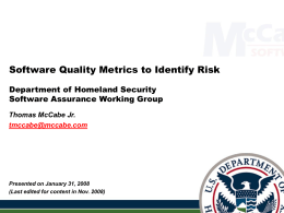 Software Quality Metrics to Identify Risk