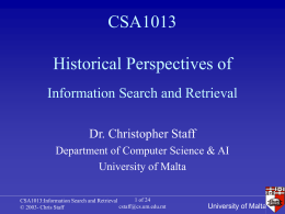 CSA1100: Historical Perspectives of