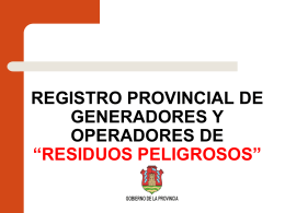 REGISTRO PROVINCIAL DE GENERADORES Y …