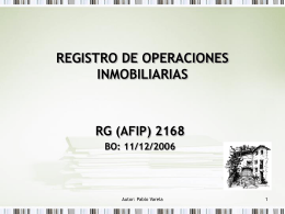 REGISTRO DE OPERACIONES INMOBILIARIAS