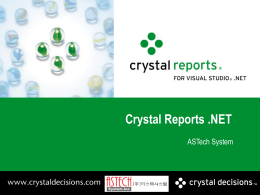 Crystal Reports for Visual Studio .NET