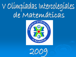 OLIMPIADAS INTERCOLEGIALES DE MATEMATICAS