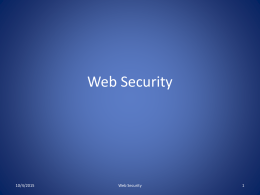 Web Security - University of Tennessee at Chattanooga