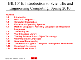BIL104E: Introduction to Scientific and Engineering