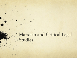 Economic Analysis of Law, Critical Legal Studies and Marxism