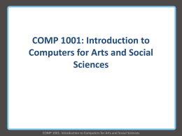 COMP 1001: Introduction to Computers for
