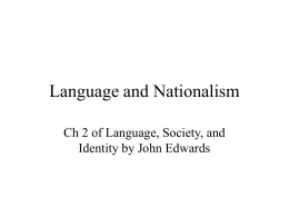 Language and Nationalism - University of North Carolina …