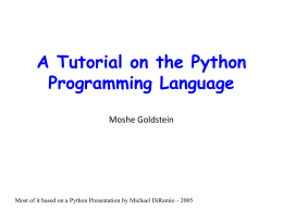 An Introduction to the Python Programming Language