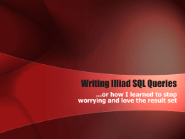 SQL Queries - Oregon Health & Science University