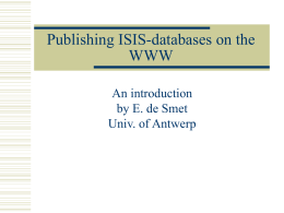 Publishing ISIS-database on the WWW