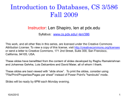 Introduction to Databases Winter 2006