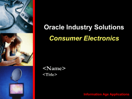 Consumer Electronics Industry Story