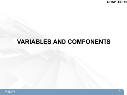VARIABLES AND COMPONENTS