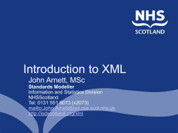 XML - Information Services Division