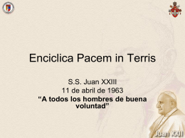 Enciclica Pacem in Terris - Doctrina Social de la Iglesia