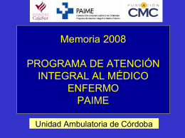 Memoria 2007 PAIME - medicosypacientes.com