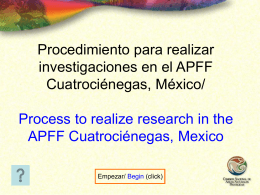 Procedimiento para realizar investigaciones en el APFF