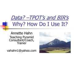 Teaching Pyramid Observation Tool (TPOT) Why and …
