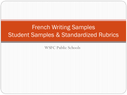 French Writing Samples