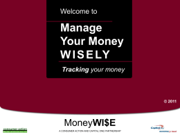 Manage Your Money Wisely - Powerpoint Training Slides
