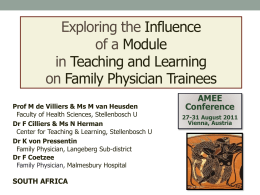 Exploring the Influence of a Module in Teaching and