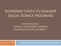Economic tools to evaluate social science programs …