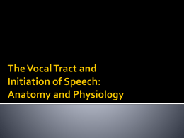The Vocal Tract and Initiation of Speech: Anatomy and