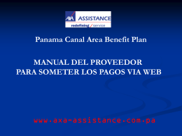 Diapositiva 1 - AXA Assistance Panama, Administering the