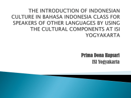 THE INTRODUCTION OF INDONESIAN CULTURE IN …