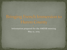 Bringing French Immersion to Huron County