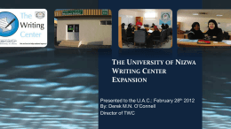 The University of Nizwa Writing Center Expansion