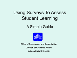 Using Surveys To Assess Student Learning