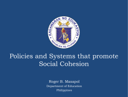 Policies and Systems that promote Social Cohesion