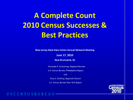 On the Road to the 2010 Census