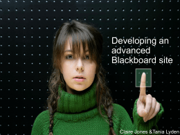 Developing an advanced Blackboard site