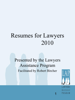 Resumes and Cover Letters for Lawyers