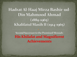 Hazrat Al-Haaj Mirza Bashir-ud
