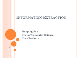 Information Extraction - University of North Carolina at